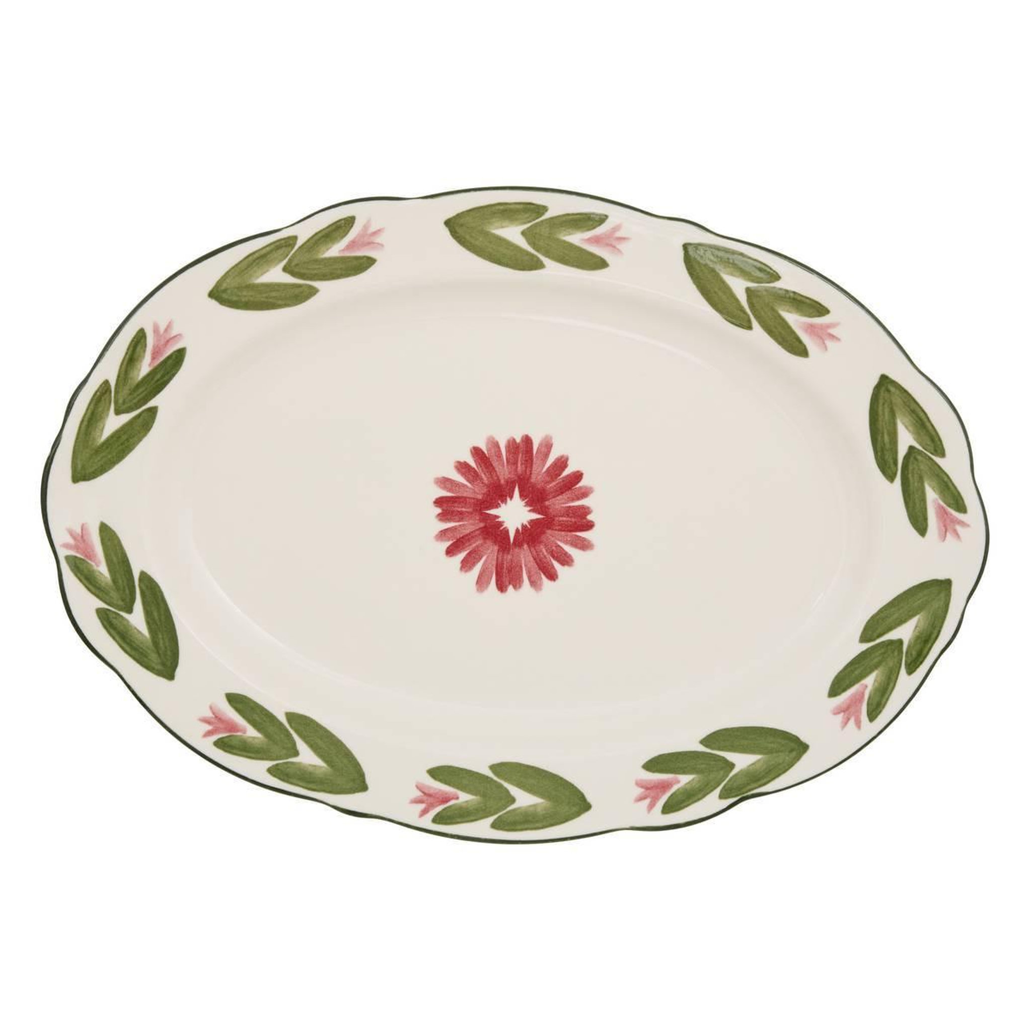 Voir la diapositive 2 : SECRET DE GOURMET Plat de présentation en porcelaine  mona  33cm vert