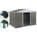 Habitat et Jardin Abri jardin métal  Dallas  - 8.84m² avec gouttière - Taupe