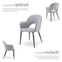 Voir la diapositive 3 : tectake Fauteuil en velours et rembourré gris clair Lot de 6
