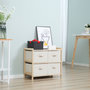 Voir la diapositive 2 : HOMCOM Commode 4 tiroirs tissu polyester beige dim. 59L x 28l x 50H cm bois sapin