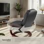 Voir la diapositive 4 : tectake Fauteuil relax pied rond avec repose-pieds noir/marron