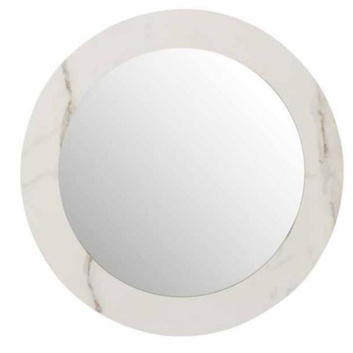 Paris Prix Miroir Mural Rond  Effet Marbre  60cm Blanc