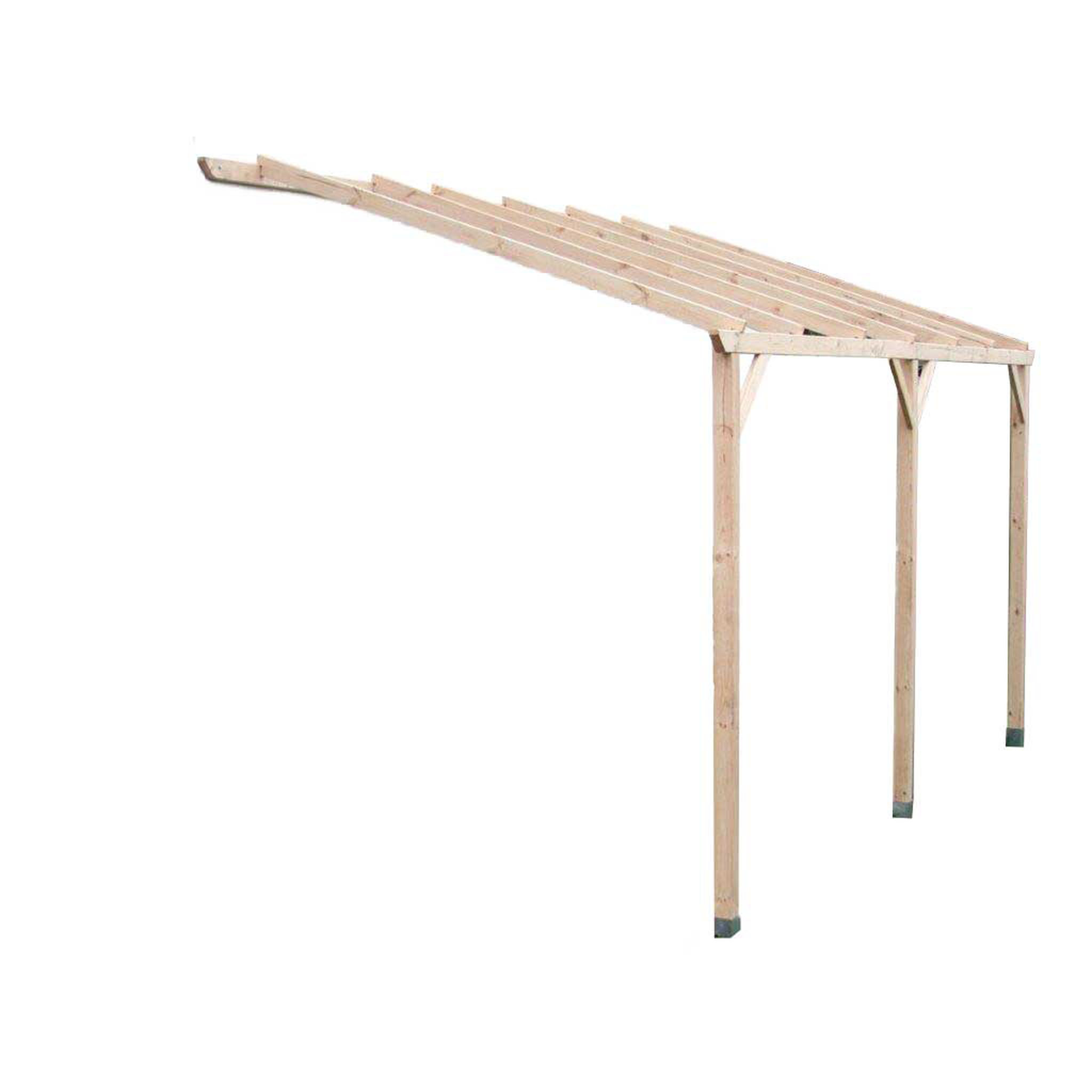Voir la diapositive 2 : Carport bois adossé 15 m²