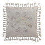 Voir la diapositive 1 : Paris Prix Coussin Velours à Pompons  Marocain  45x45cm Gris