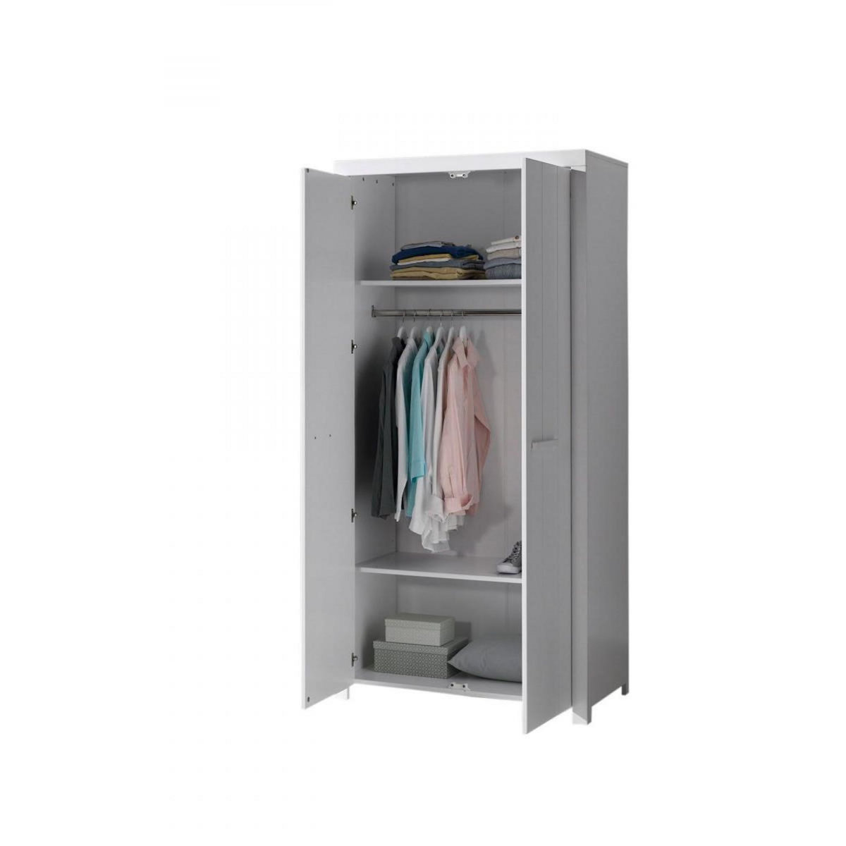 Vipack Vipack  ERIK  Lit simple + Lit gigogne + Armoire + Bureau + Table de Chevet + Bibliothèque