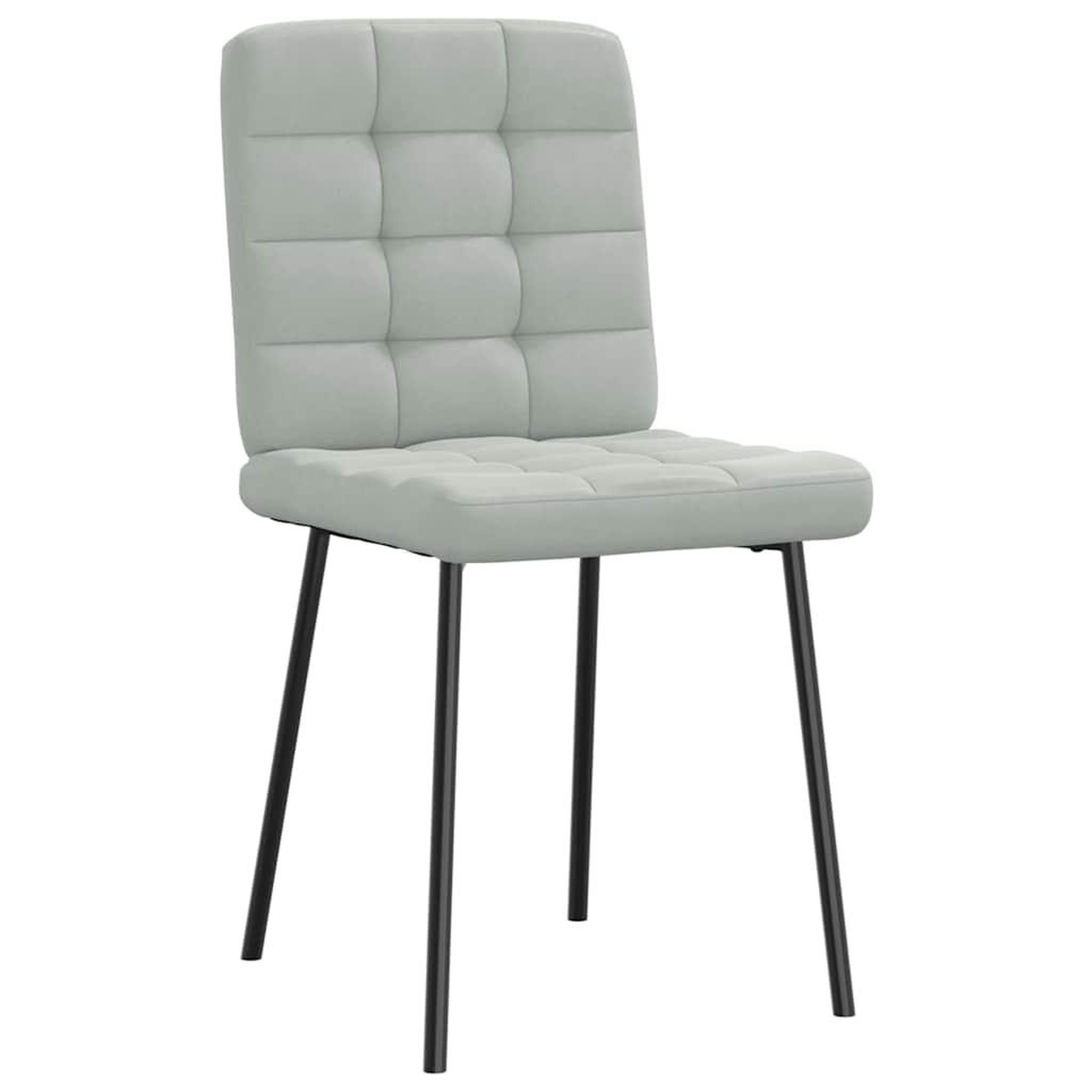 Voir la diapositive 3 : VIDAXL Chaises a manger lot de 2 Gris clair Velours
