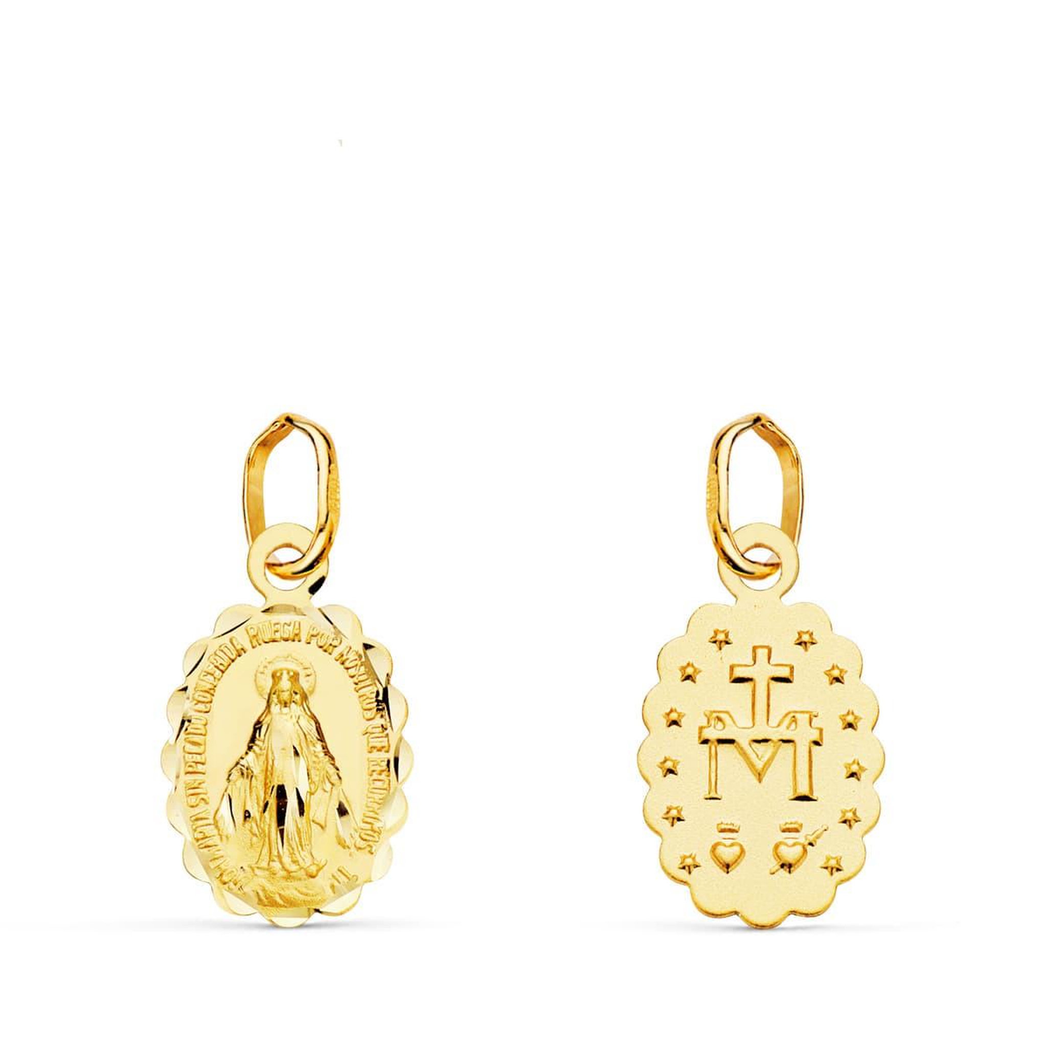 L'ATELIER D'AZUR Médaille Or 18 Carats 750 Jaune Vierge Miraculeuse - Chaîne Offerte