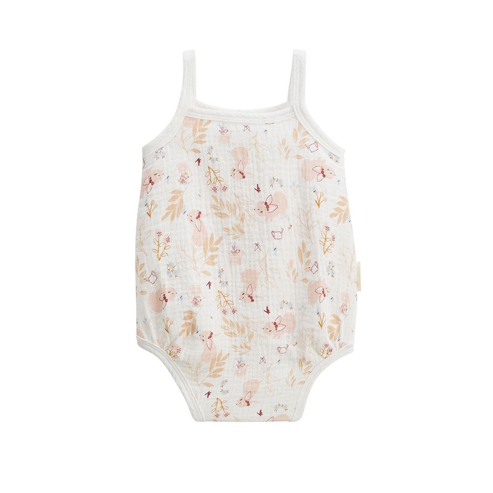 Voir la diapositive 3 : Petit Béguin Lot de 2 barboteuses bloomer bébé en gaze de coton praline