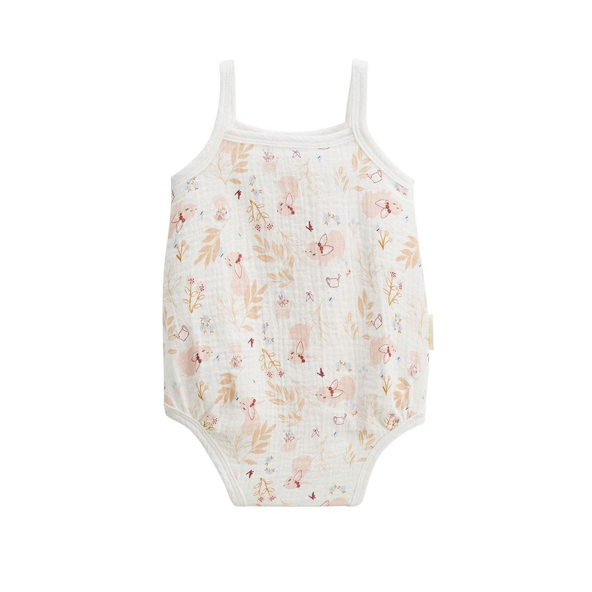 Petit Béguin Lot de 2 barboteuses bloomer bébé en gaze de coton Praline