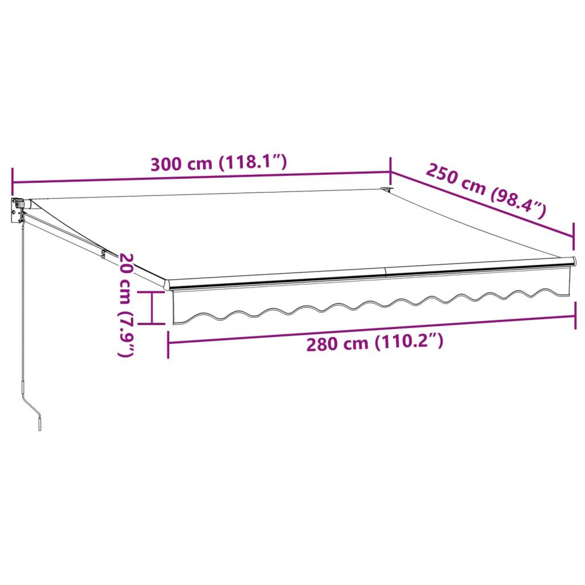 Voir la diapositive 6 : VIDAXL Auvent retractable anthracite/blanc 3x2,5 m tissu et aluminium