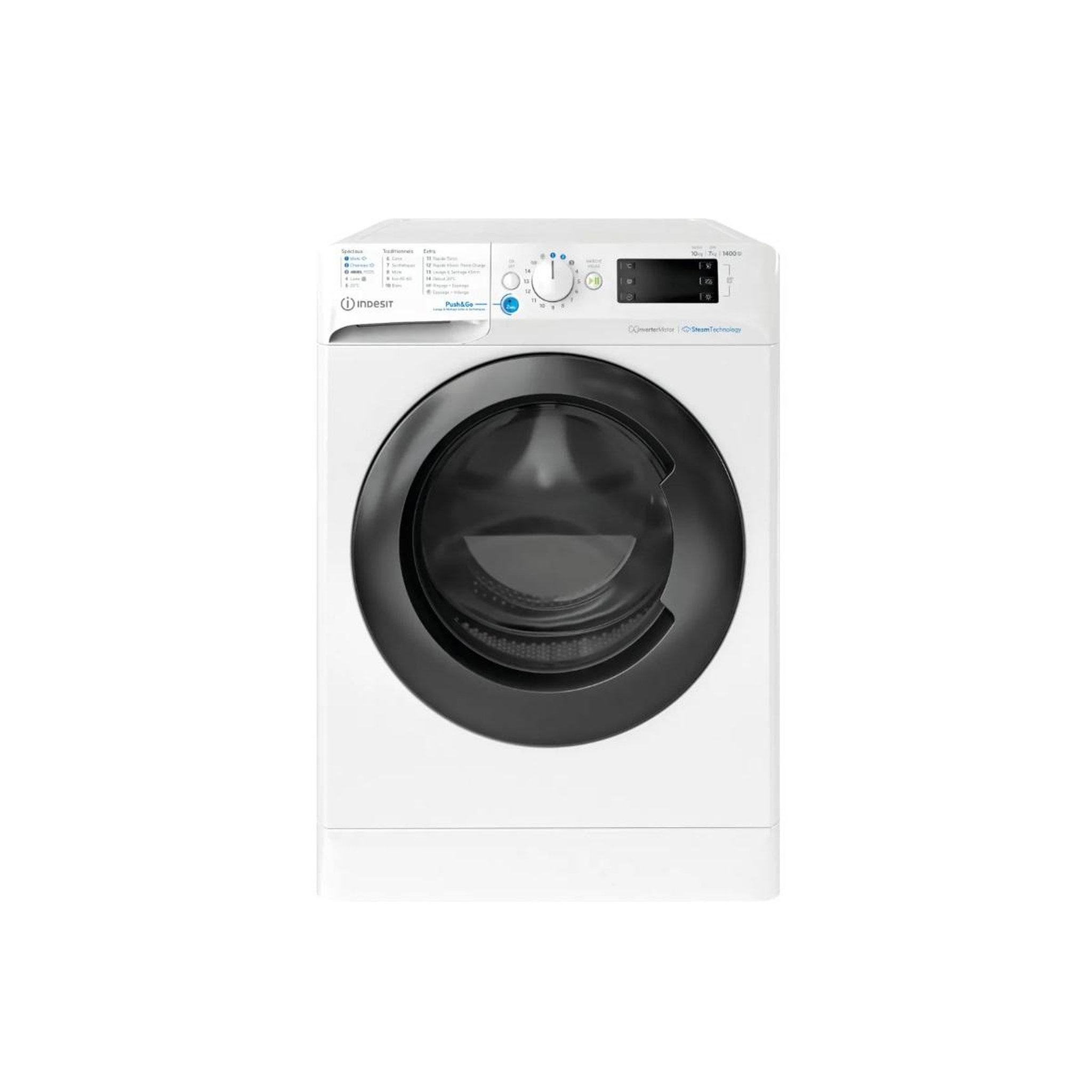 Voir la diapositive 1 : Indesit Lave-linge séchant frontal 10kg/7kg 1400 tours/min blanc - bde107436wkvfr