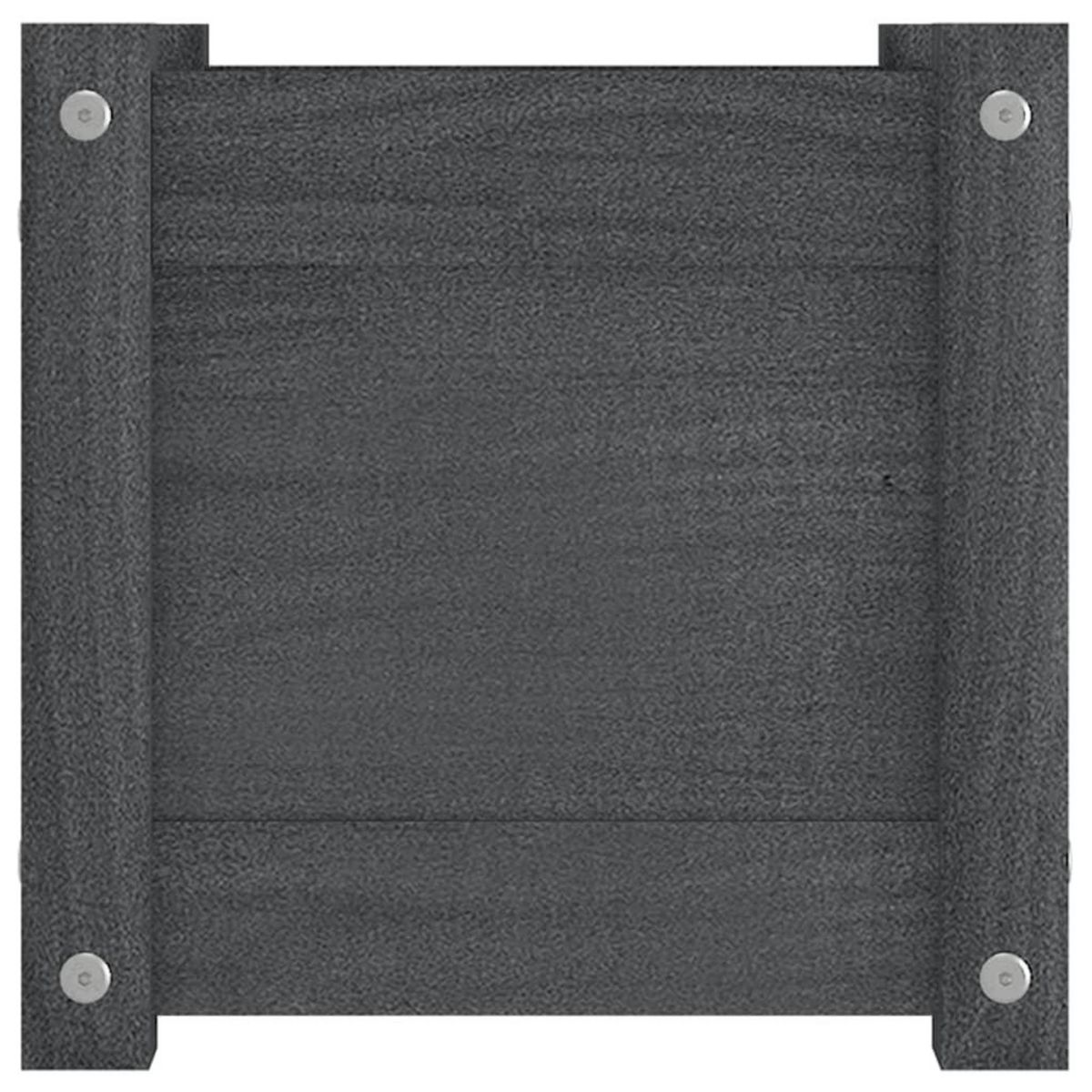 VIDAXL Jardiniere d'exterieur Gris 31x31x31 cm Bois de pin massif