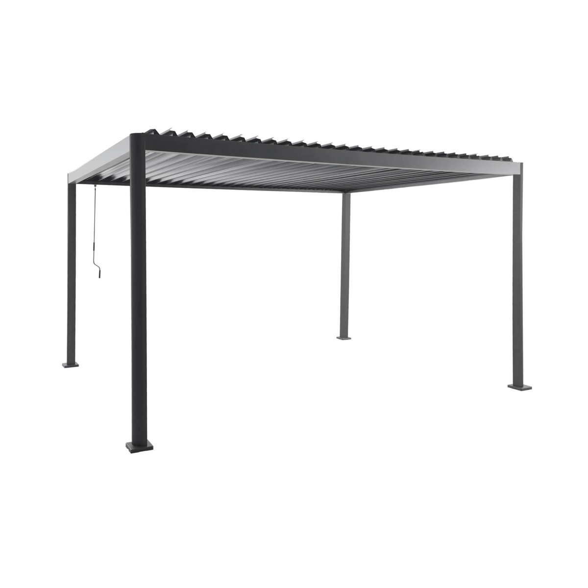 SWEEEK Pergola bioclimatique aux pieds arrondis aluminium et acier lames orientables 4x3m - Imperial