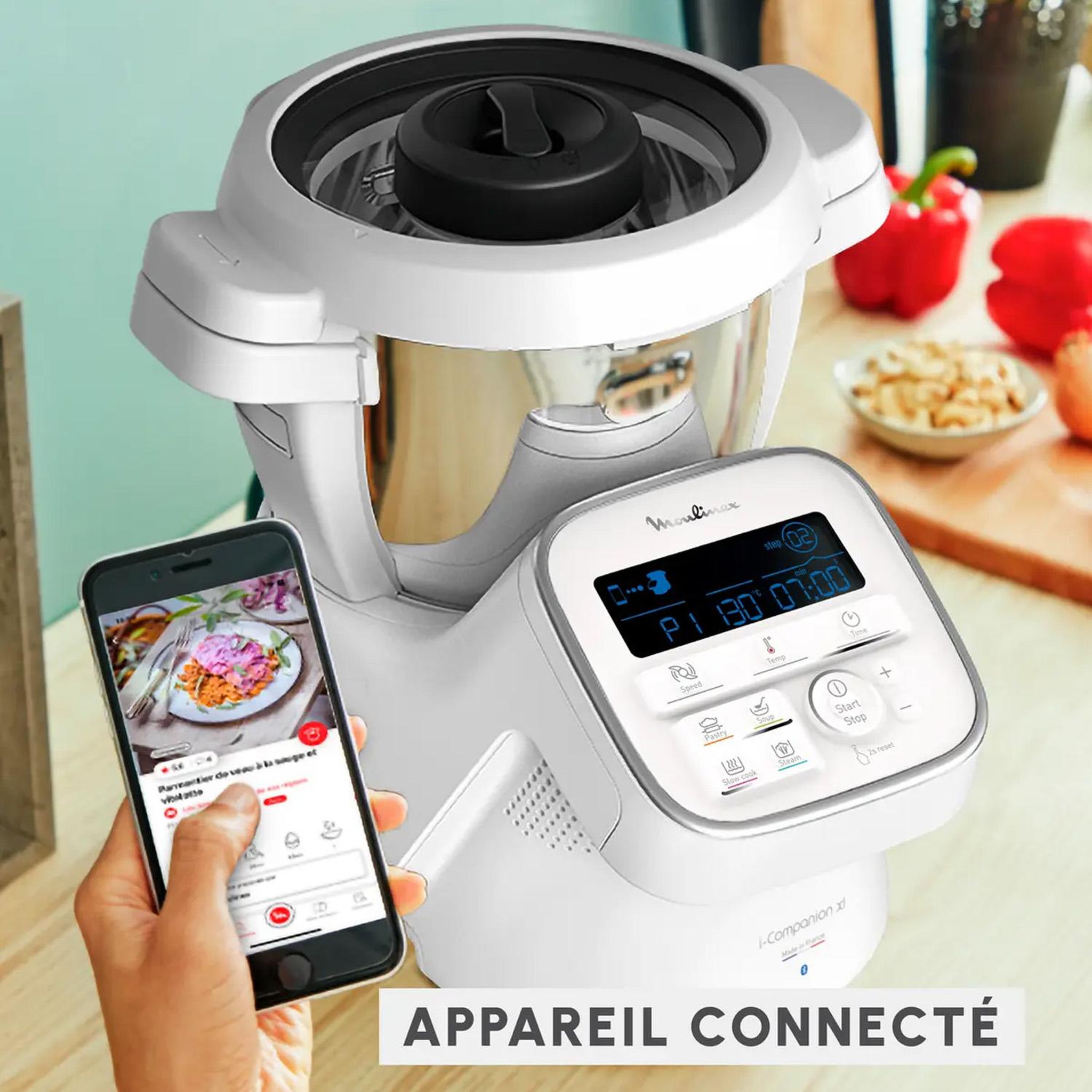 Voir la diapositive 6 : MOULINEX Robot cuiseur multifonctions 4.5l 1550w - HF907AF0