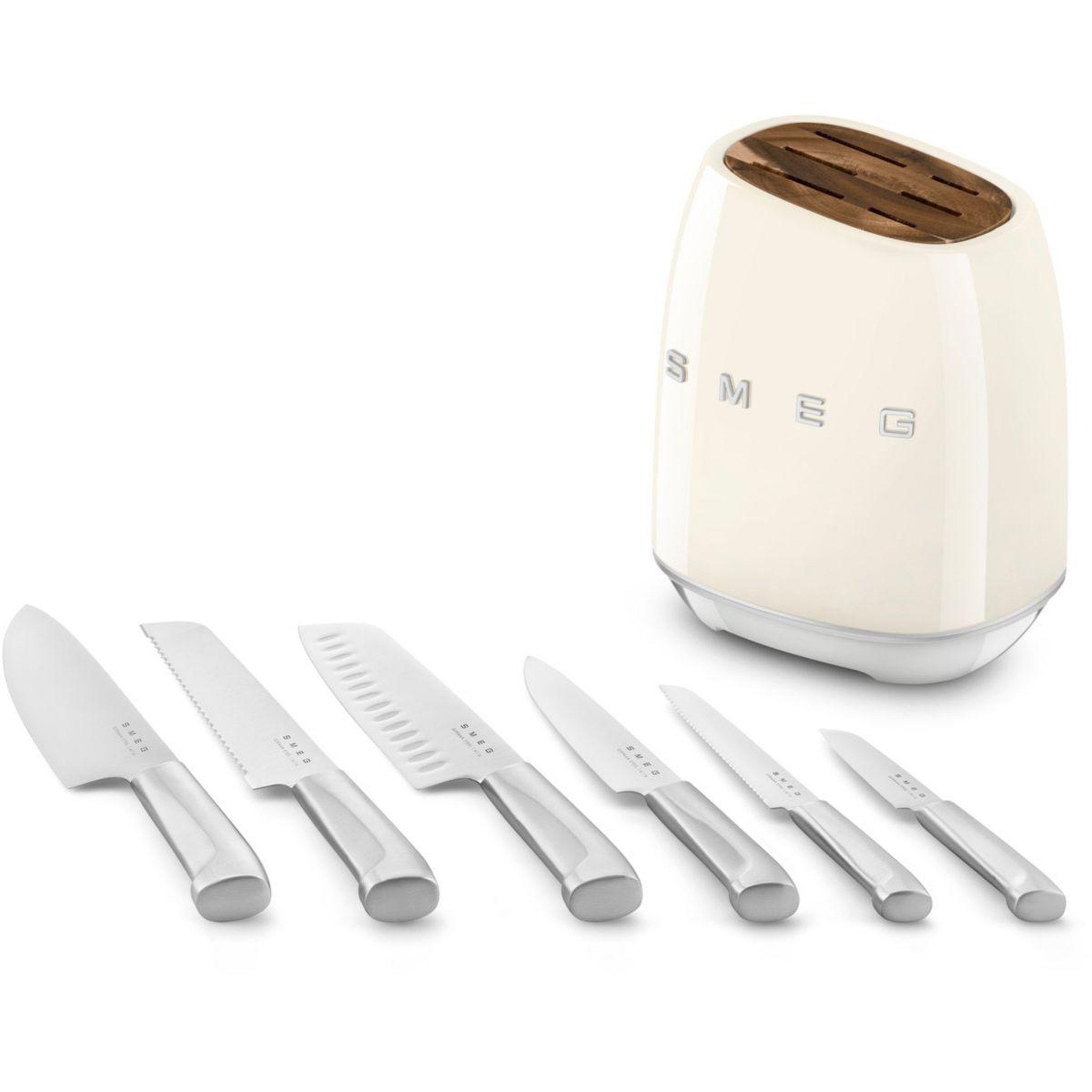 Voir la diapositive 5 : SMEG Bloc couteaux 6 pcs multi-usages crème