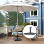 Voir la diapositive 2 : OUTSUNNY Pied de parasol carré design graphique ajouré dim. 45 x 45 x 33,5 cm poids net 15 Kg HDPE noir