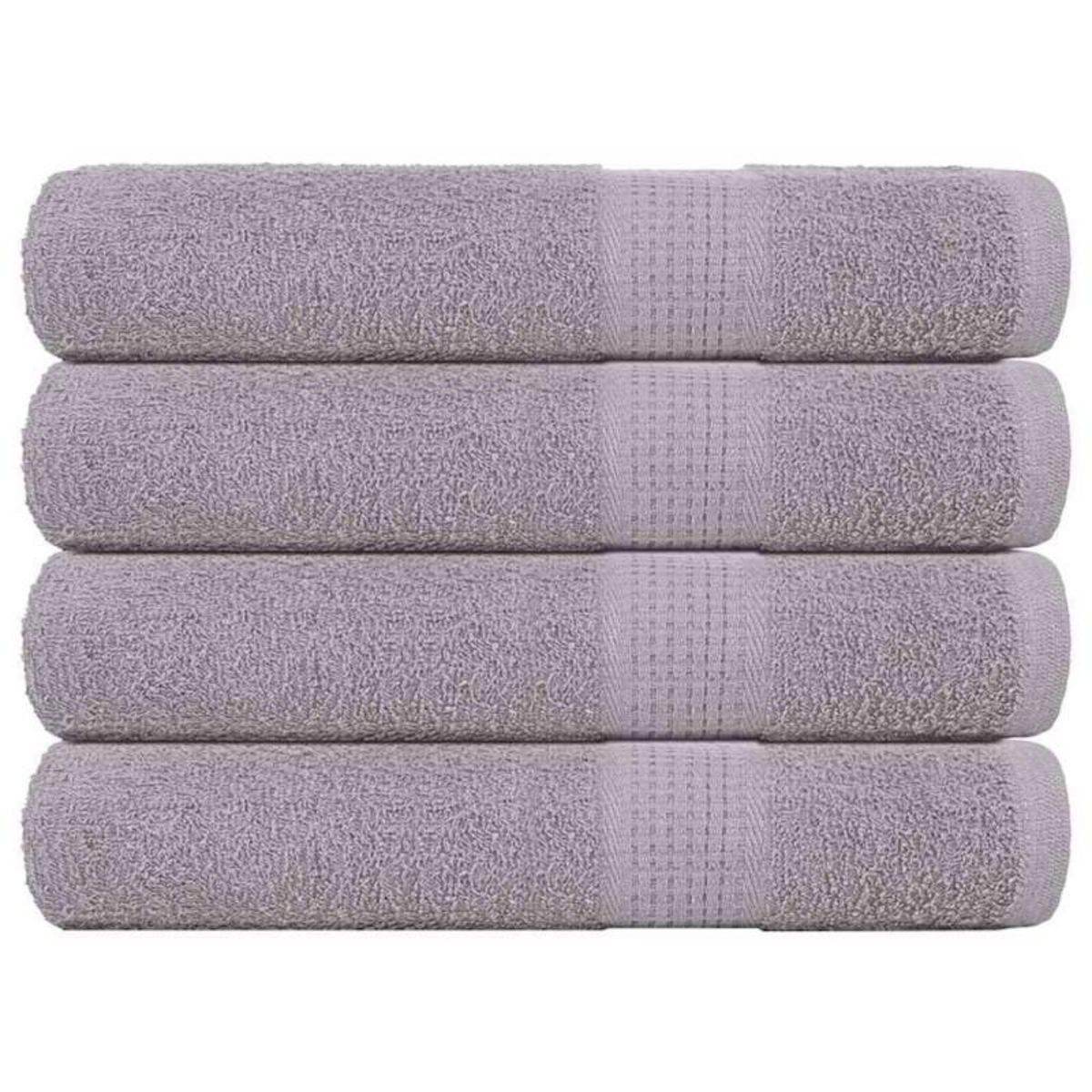 VIDAXL Serviettes de sauna 4 pcs gris 80x200 cm 360 g m² 100% coton