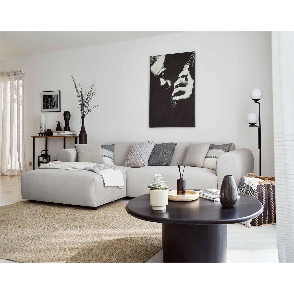 LISA DESIGN Aumance - canapé d'angle gauche 4 places - en velours côtelé