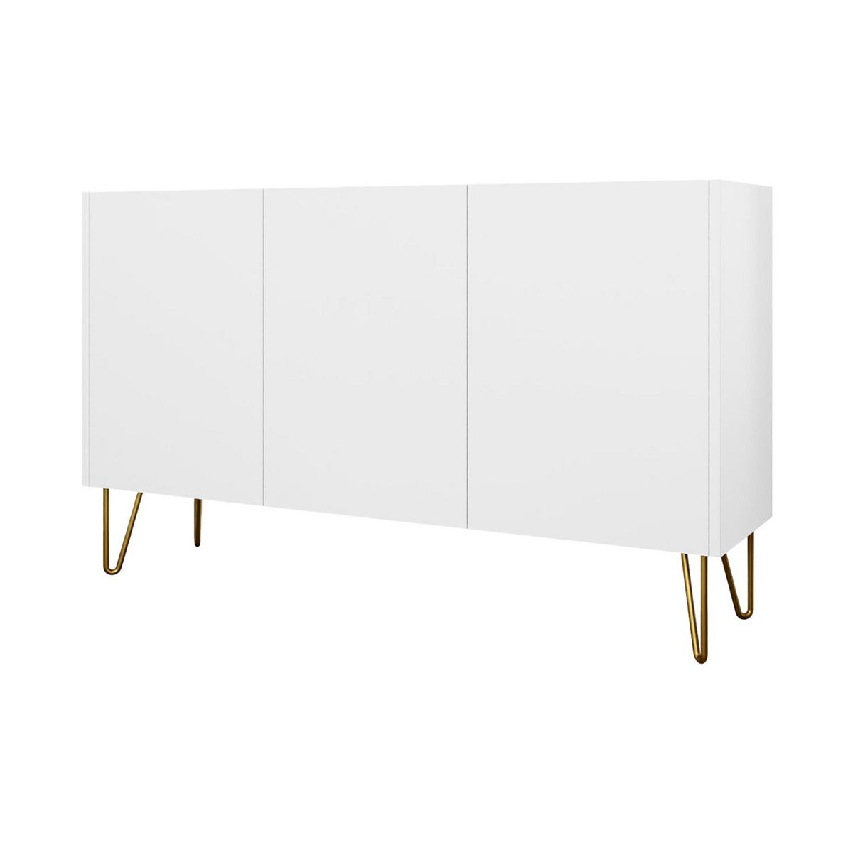BEST MOBILIER Cali - buffet bas - effet marbre - 144 cm