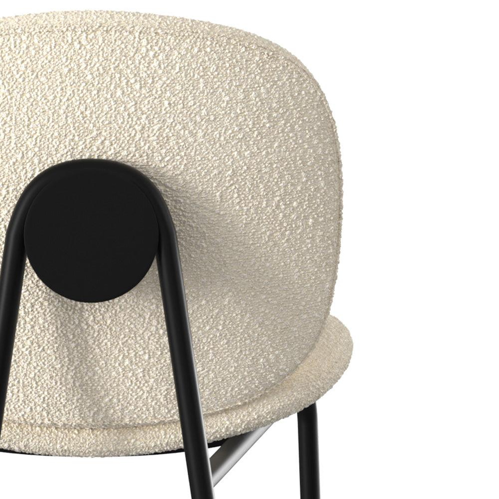 Voir la diapositive 6 : MAISON PAVANE Lot de 2 chaises pour îlot central en tissu bouclé beige 63,5 cm-iris