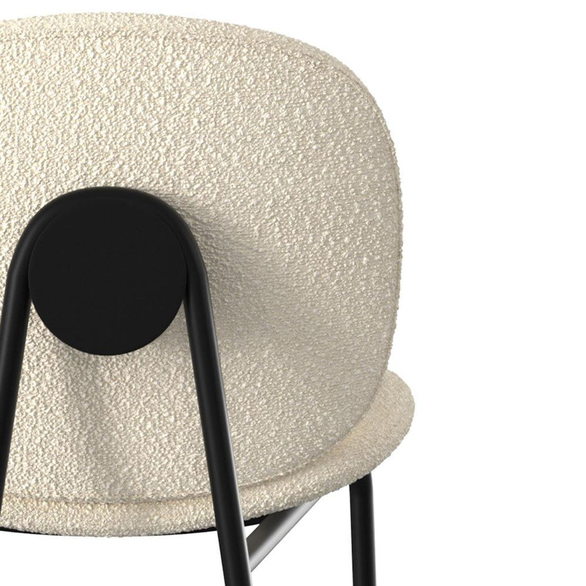 Rendez vous déco Lot de 2 chaises pour îlot central en tissu bouclé beige 63,5 cm-Iris