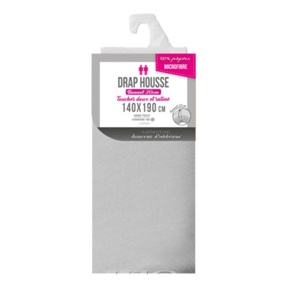 Paris Prix Drap Housse Microfibre  Oscar  140x190cm Gris Clair