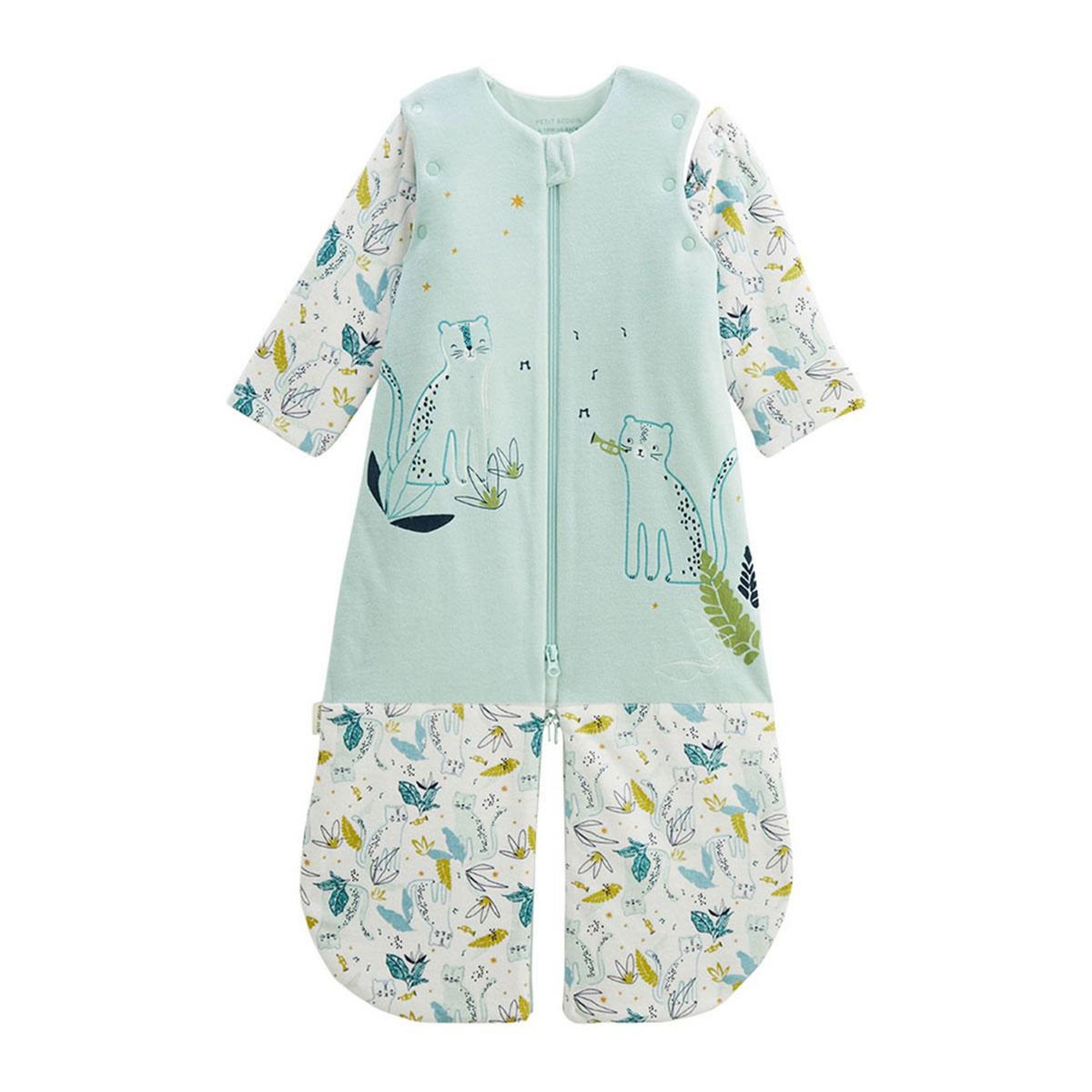 Petit Béguin Turbulette TOG 2,5 en velours avec manches amovibles et jambes séparables Oscar