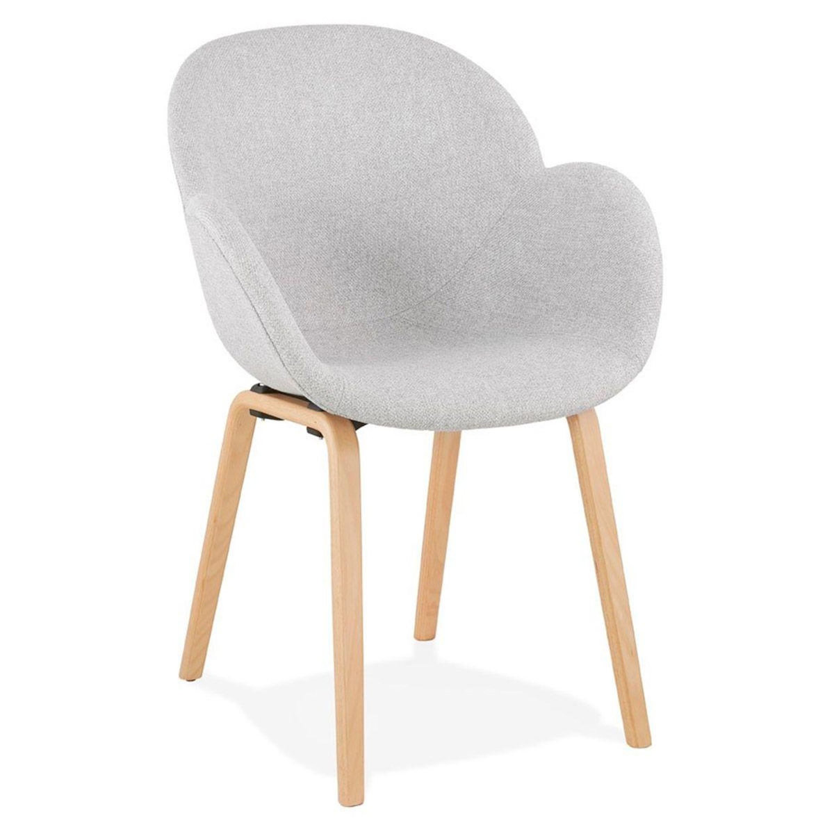 Paris Prix Chaise Design en Tissu  Fiano  88cm Gris & Naturel