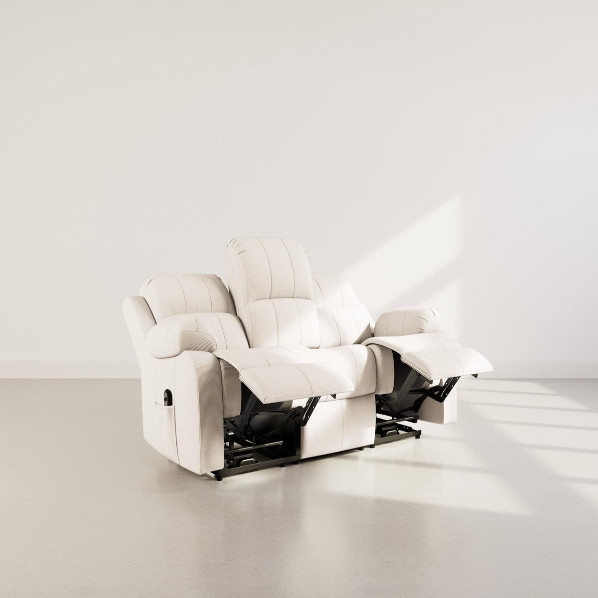 BEST MOBILIER Armand - canapé 3 places relax électrique en velours côtelé