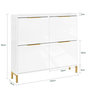 Voir la diapositive 3 : SOBUY SoBuy - Meuble À Chaussures 4 portes - Blanc - 100x48x90cm - Moderne - FSR206-GW