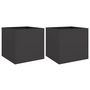 Voir la diapositive 2 : VIDAXL Jardinieres 2 pcs noir 49x47x46 cm acier
