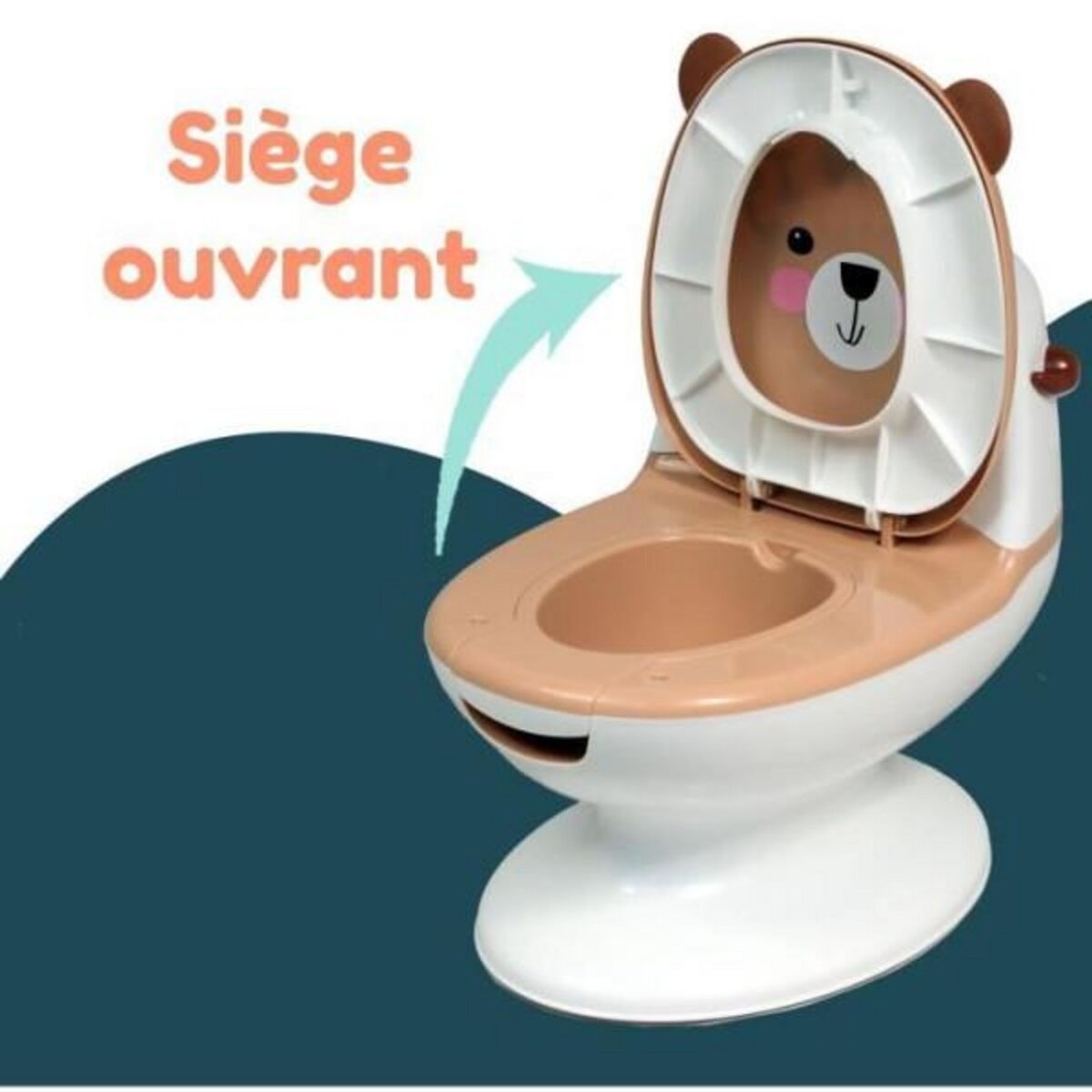 BAMBISOL Pot bébé éducatif BAMBISOL - Couvercle et siege rabattable - Manette chasse-d'eau