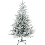 HOMCOM Sapin de Noël artificiel enneigé H.150cm 828 branches épicéa grand réalisme support métal pliable vert