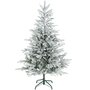 Voir la diapositive 1 : HOMCOM Sapin de Noël artificiel enneigé H.150cm 828 branches épicéa grand réalisme support métal pliable vert