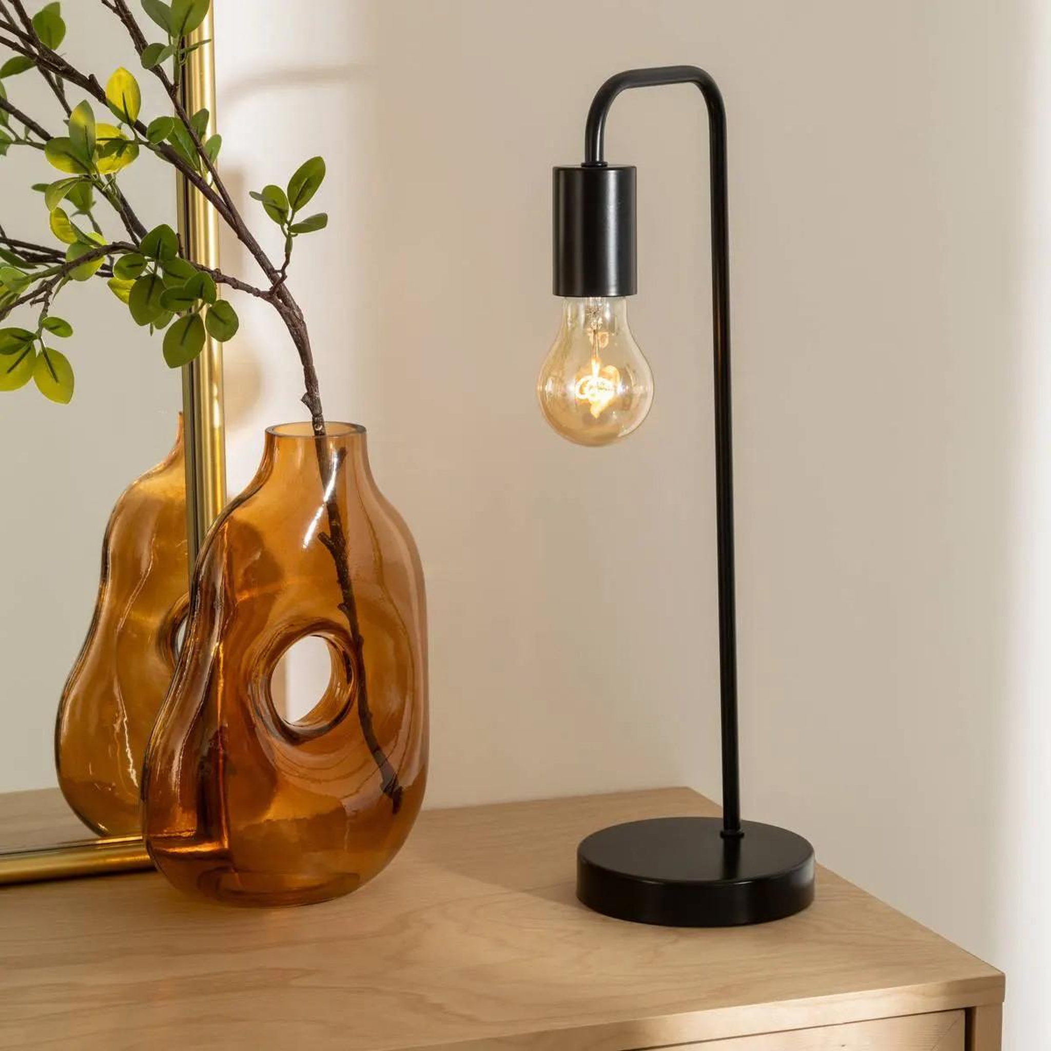 Voir la diapositive 2 : ATMOSPHERA Lampe à poser en métal  essential mood  46cm noir