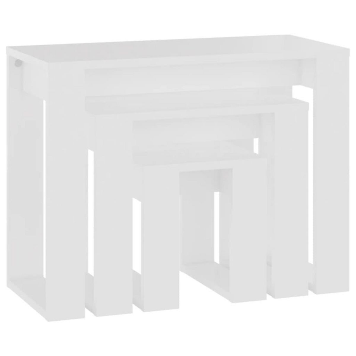 VIDAXL Tables gigognes 3 pcs Blanc Bois d'ingenierie