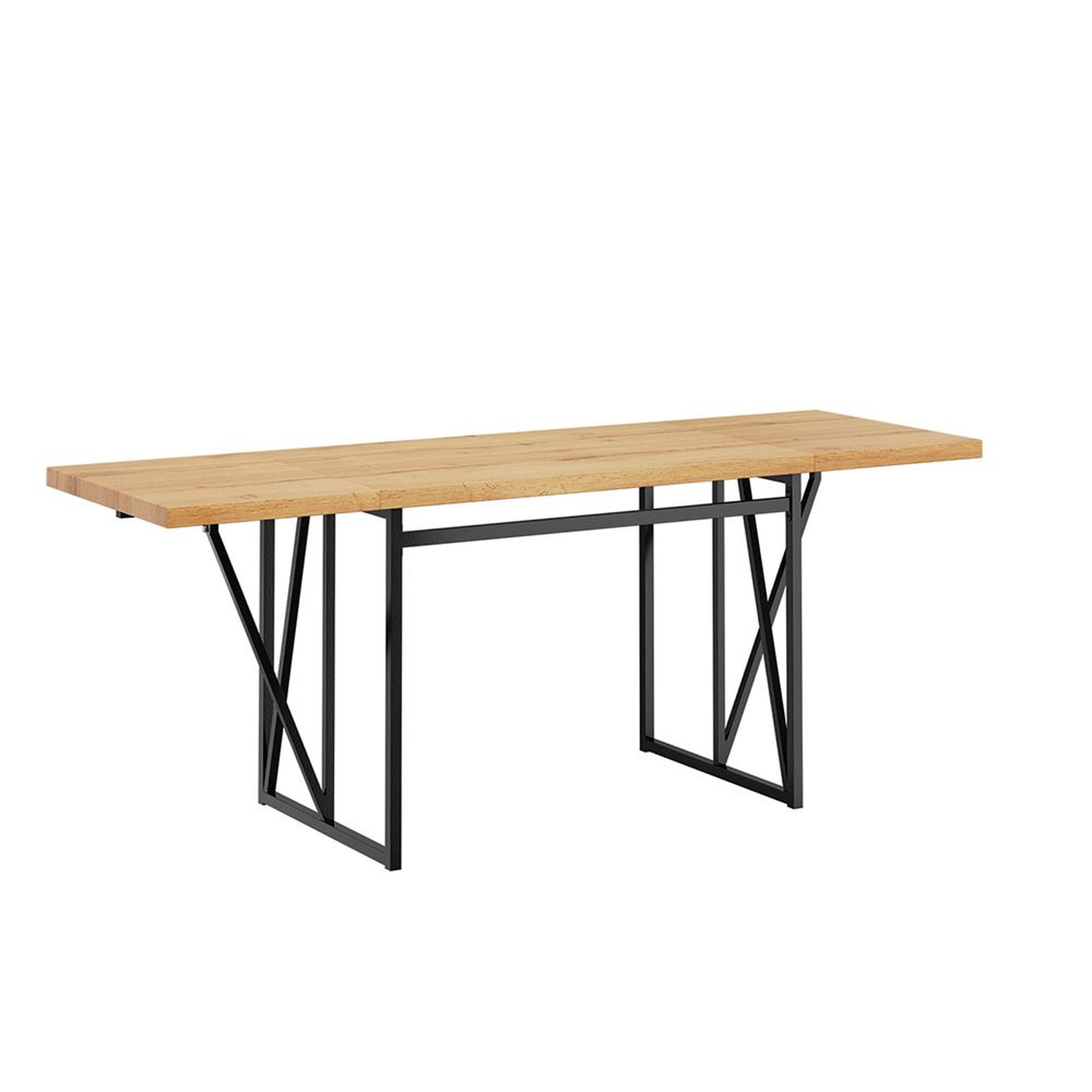 SOBUY Table murale escamotable Chêne clair 200x96x76 cm FWT113-N