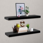 VIDAXL Etageres murales flottantes 2 pcs Noir 80x20x3,8 cm