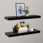 Voir la diapositive 1 : VIDAXL Etageres murales flottantes 2 pcs Noir 80x20x3,8 cm
