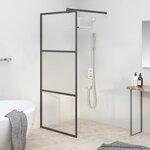 VIDAXL Paroi de douche 80x195 cm Verre ESG demi-depoli Noir