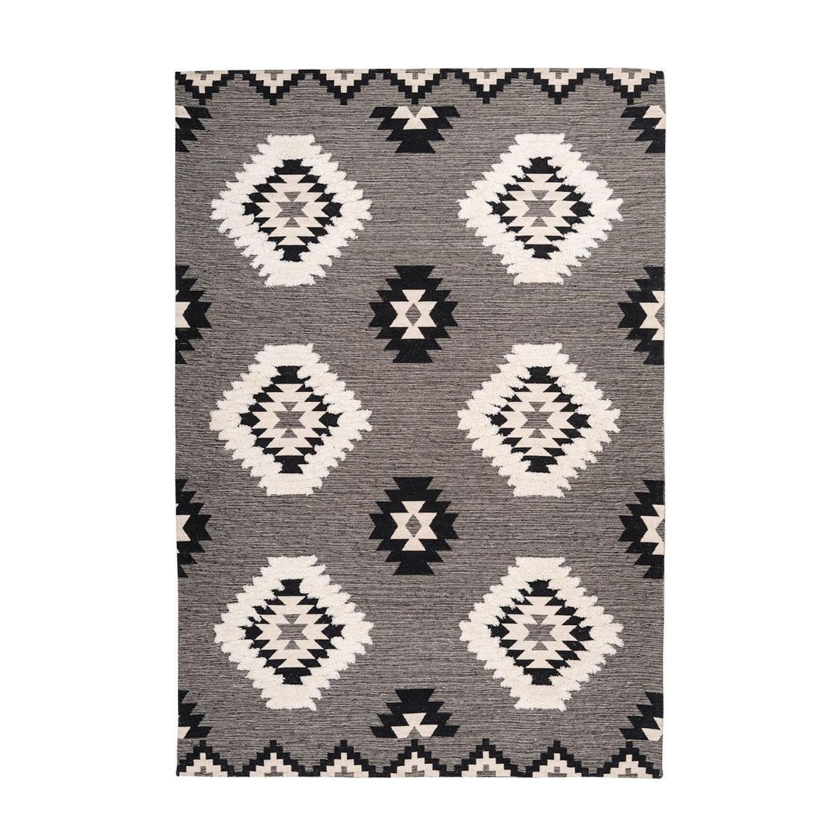 Paris Prix Tapis Ethnique à Poils Courts  Ethnie  Gris