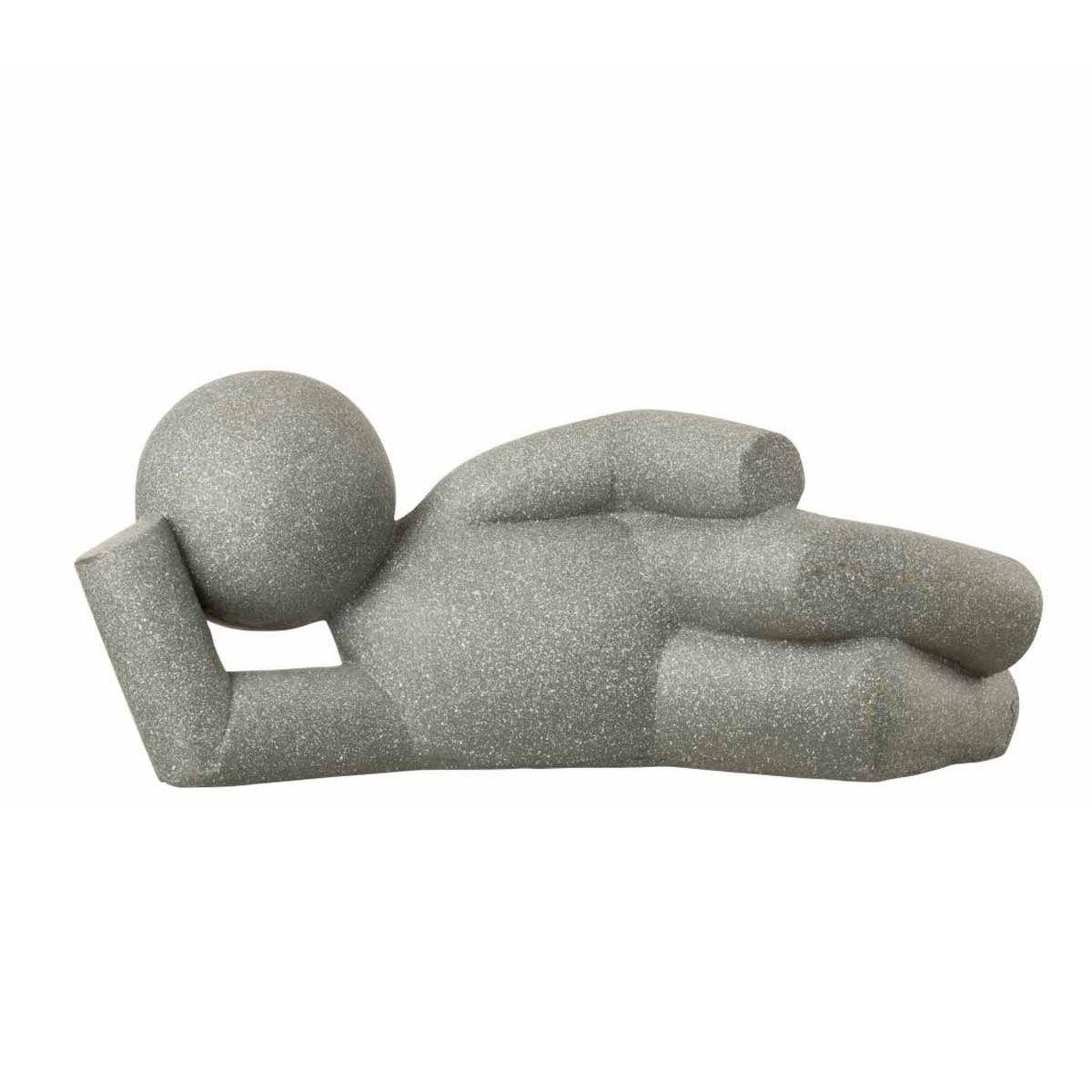J-LINE Statue Déco  P'tit Maurice Allongé  61cm Gris