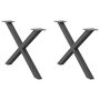 Voir la diapositive 1 : VIDAXL Pieds de table basse forme de X 2 pcs anthracite 70x(42-43) cm
