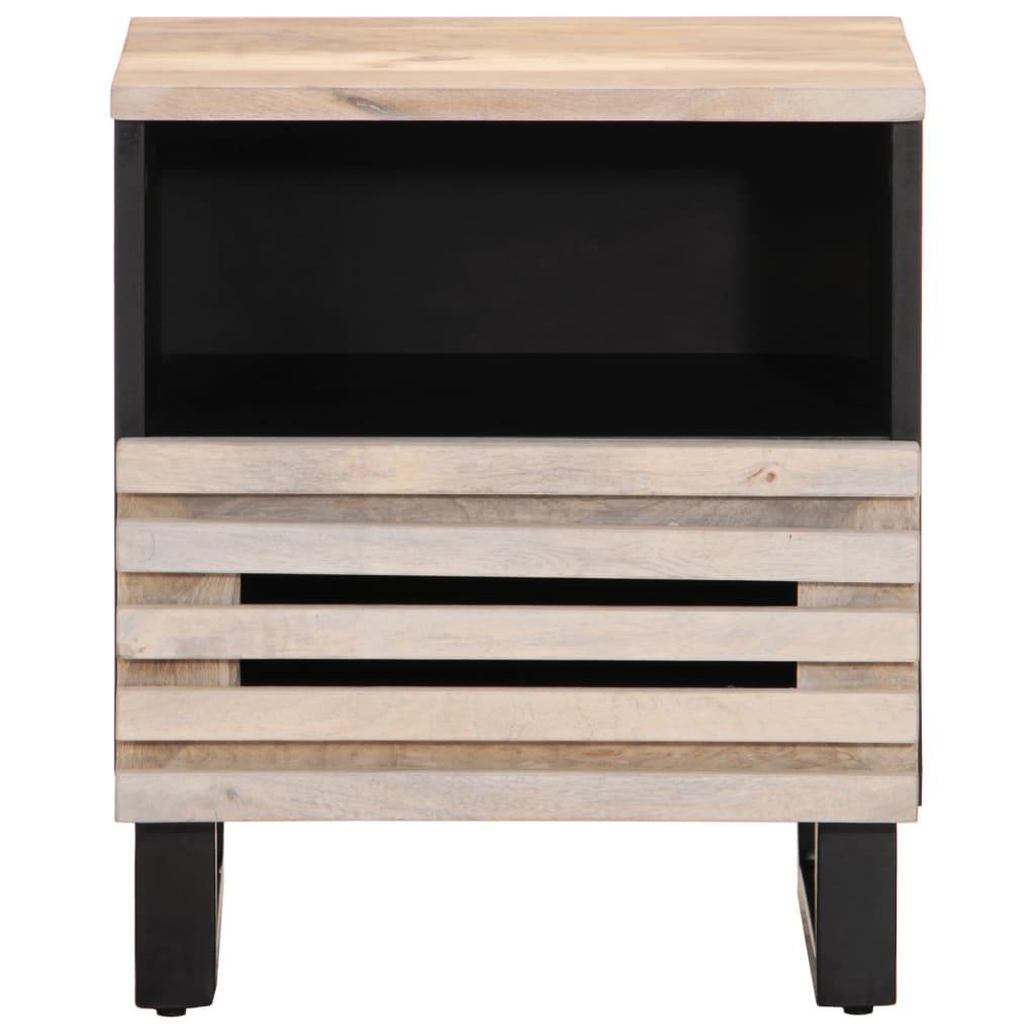 Voir la diapositive 3 : VIDAXL Table de chevet 40x34x46 cm bois de manguier massif blanchi