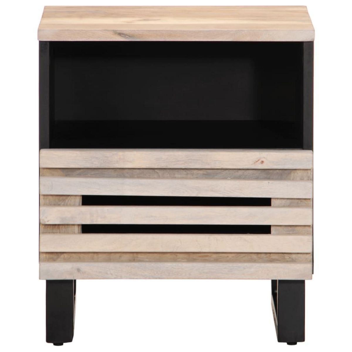 VIDAXL Table de chevet 40x34x46 cm bois de manguier massif blanchi