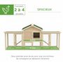 Voir la diapositive 5 : PAWHUT Poulailler modèle chalet multi-équipé - rampes, nichoirs, pondoirs, plateau déjection, fenêtre, portes - bois sapin pré-huilé
