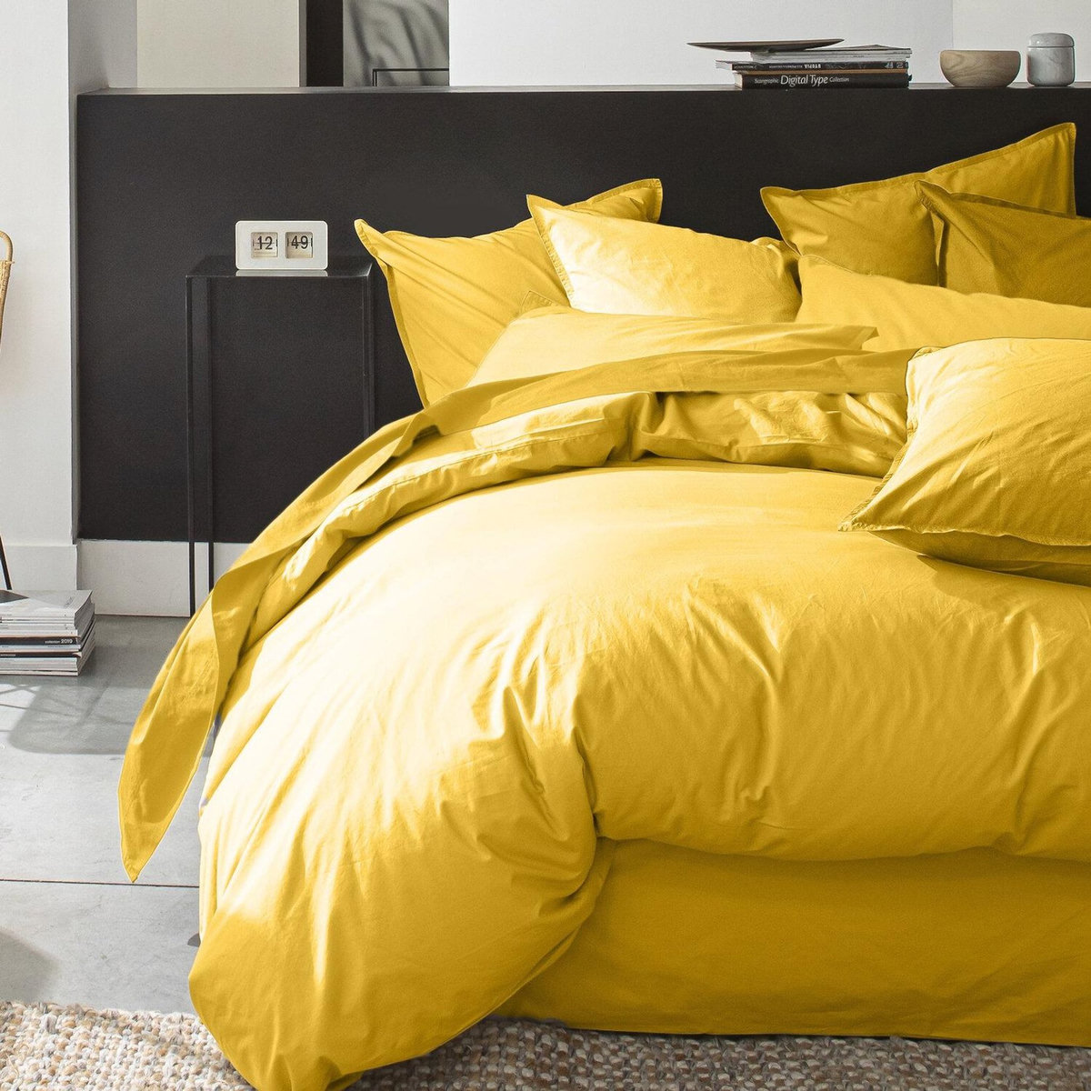 BATON ROUGE Housse de couette 100% percale de coton lavé 80fils/cm2