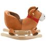 Voir la diapositive 2 : VIDAXL Cheval à bascule avec dossier Peluche 60x32x50 cm Marron