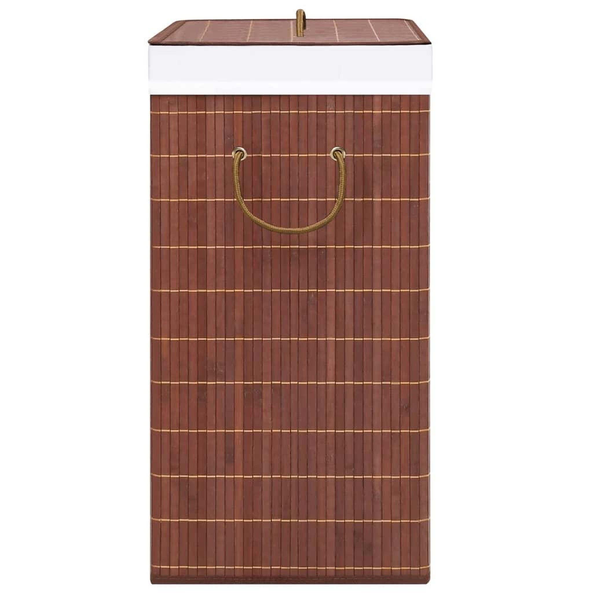 Voir la diapositive 5 : VIDAXL Panier a linge avec 2 sections bambou marron 72 L
