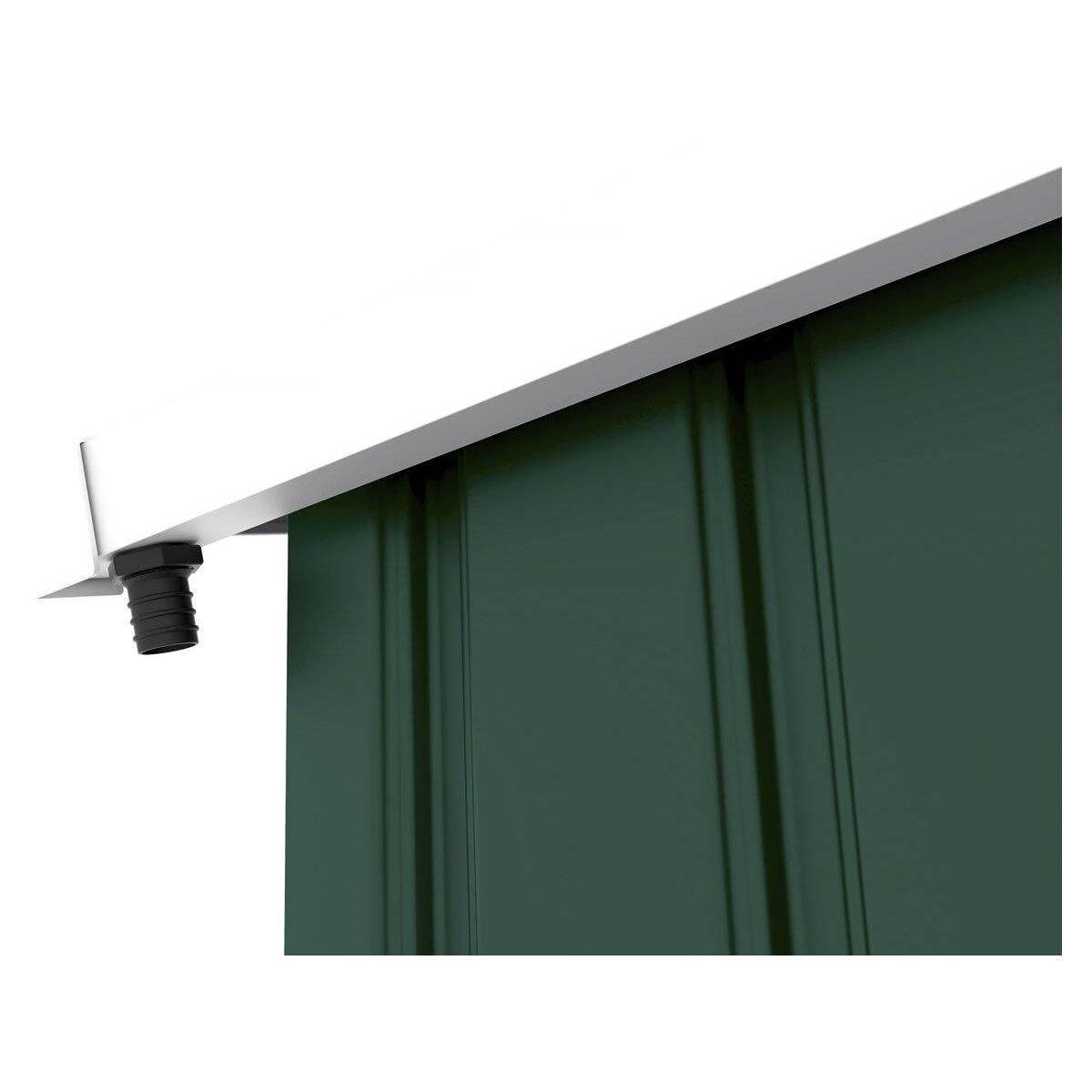 Habitat et Jardin Abri de jardin métal -  Rosas   -  2,71 m² avec gouttière - Vert